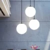 Bola-de-vidro-pingente-luzes-globo-branco-pendurado-l-mpadas-bar-restaurante-deco-lumin-ria-quarto Pendente Teto Bola De Vidro Branca