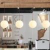 Milky-White-Ball-Glass-Pendant-Lights-Home-Pendurado-L-mpadas-Bar-Quarto-Sala-de-estar-Decora-1 Pendente Teto Bola Vidro Metal Dourado