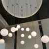 Milky-White-Ball-Glass-Pendant-Lights-Home-Pendurado-L-mpadas-Bar-Quarto-Sala-de-estar-Decora-2 Pendente Teto Bola Vidro Metal Dourado