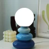 USB-Cer-mica-Criativa-Pequena-Luz-Noturna-Candeeiro-de-mesa-Quarto-Night-Stand-Luz-de-alimenta Abajur Moderno Despojado USB Cerâmica Cúpula Bola Branca Leitosa