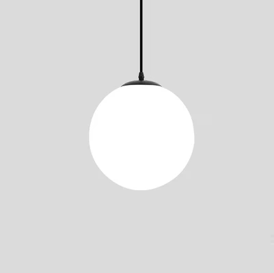 pendente bola esfera de vidro branca moderna marca miresa