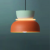 pendente moderno contemporaneo de aluminio laranja e verde marca miresa Pendente Despojado Multicolorido Decorativa