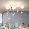 Astronauta-bal-o-Spaceman-candelabro-para-crian-a-luz-de-teto-LED-estilo-moderno-decora-o-2 Pendente Luminária Infantil Astronauta Com Balão