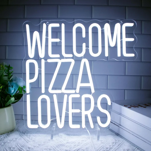 Letreiro Pizza Lovers Neon Sign Sinal De Luz LED Importado Sem Taxas!