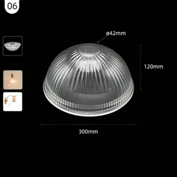 Cúpula Reposição De Vidro Transparente Para Lustres e Pendentes
