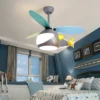 Bonito-e-criativo-helic-ptero-LED-luz-de-teto-Fan-Chandelier-para-meninos-e-meninas-Decora Luminária Infantil Pendente Criativo Helicóptero Com Luz De LED