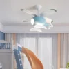 Cartoon-Airplane-LED-Ventilador-de-teto-para-quarto-de-crian-as-l-mpada-minimalista-moderna-para-2 Luminária Infantil Cartoon Airplane (Helicóptero), LED Ventilador