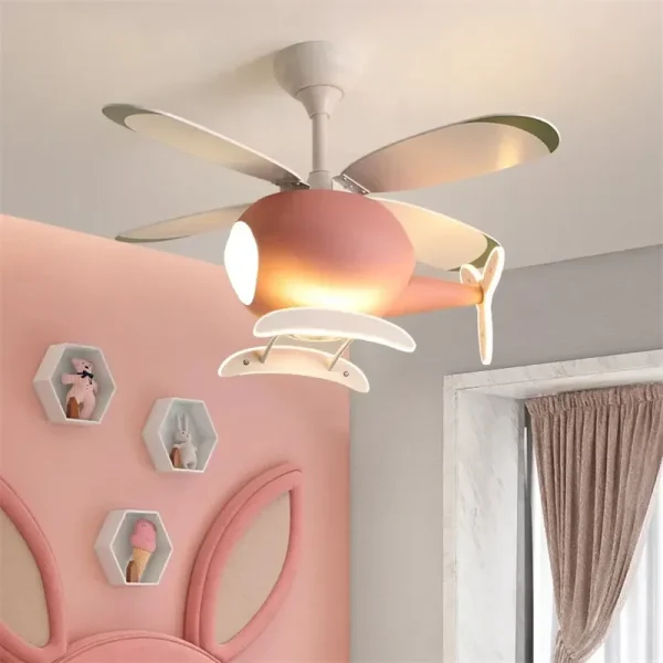 Cartoon-Airplane-LED-Ventilador-de-teto-para-quarto-de-crian-as-l-mpada-minimalista-moderna-para