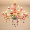 Colorido-cristal-pendurado-candelabro-ilumina-o-infantil-suspens-o-LED-ilumina-o-decora-o-do-quarto-1 Luminária Lustres Infantil Colorido Design Romântico