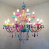 Colorido-cristal-pendurado-candelabro-ilumina-o-infantil-suspens-o-LED-ilumina-o-decora-o-do-quarto Luminária Lustres Infantil Colorido Design Romântico