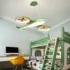 Crian-as-decora-o-do-quarto-luzes-led-para-sala-de-ilumina-o-interior-lustre-lustres-1 Luminária Sobrepor Infantil Luz LED Forma Avião