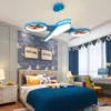 Crian-as-decora-o-do-quarto-luzes-led-para-sala-de-ilumina-o-interior-lustre-lustres Luminária Sobrepor Infantil Luz LED Forma Avião