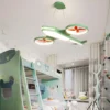 Crian-as-decora-o-do-quarto-luzes-led-para-sala-de-ilumina-o-interior-lustre-lustres-2 Luminária Sobrepor Infantil Luz LED Forma Avião