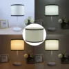 Cylinder-Ceiling-Pendant-Light-Shade-Yellow-Finish-Traditional-White-black-line-Lampshade-Suitable-for-Living-Room-2 Cúpula Redonda De Reposição Branco e Linhas Pretas