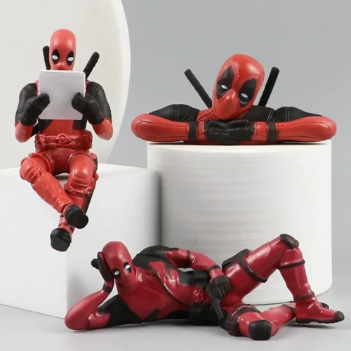 Deadpool-Marvel-Figure-Model-Toys-Carro-Casa-Escrit-rio-X-Man-Engra-ado-Engra-ado-Decora Escultura Deadpool Toys Cultura Pop