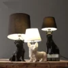 Denmark-Puppy-Dogs-Lumin-rias-de-Mesa-Preto-Branco-Animais-Mesa-Quarto-Cabeceira-Quarto-de-Crian Abajur Cachorro Cultura Pop Denmark Puppy