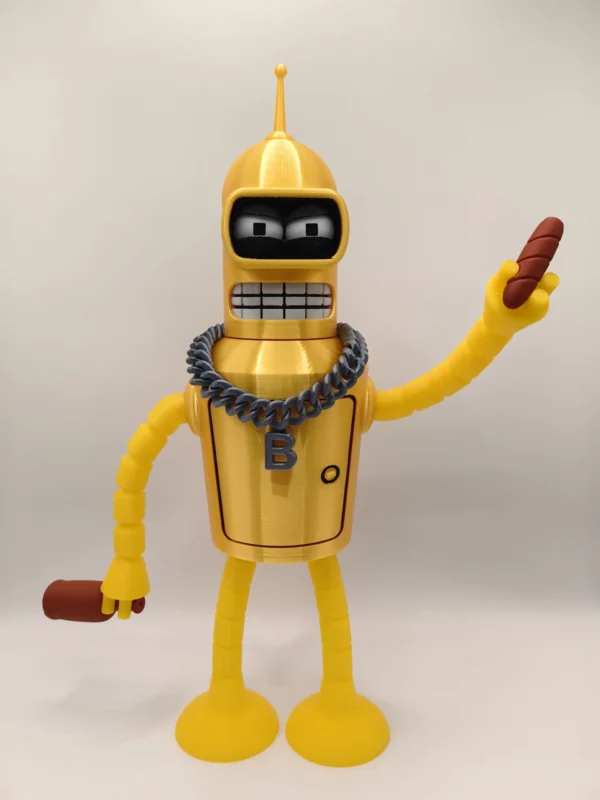Desenhos-animados-Futurama-Fry-e-Bender-figura-de-a-o-brinquedos-modelo-ouro-em-estoque-2 Escultura Desenhos Animados Futurama Fry e Bender