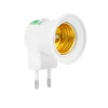 E27-LED-Light-Lamp-Bulbs-Socket-Base-Holder-EU-US-Plug-Adapter-ON-OFF-Switch-White-2 E27 Soquete Led Base Suporte Adaptador Interruptor Liga/Desliga