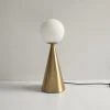 Abajur Minimalista Pós Moderna Cúpula Bola De Vidro Branca
