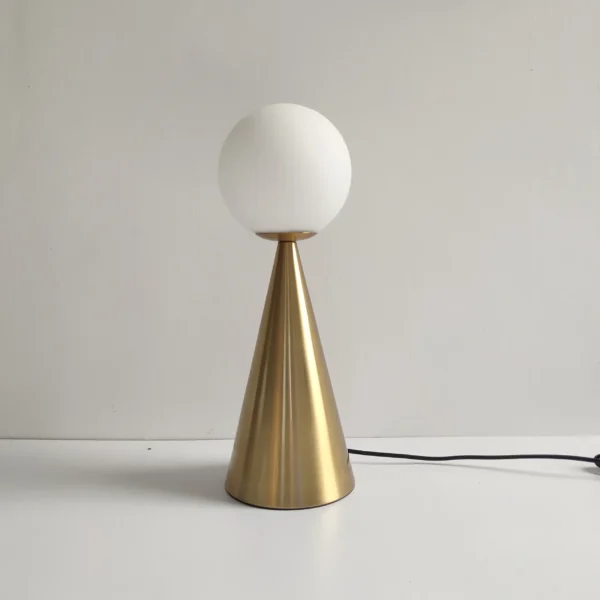 Abajur Minimalista Pós Moderna Cúpula Bola De Vidro Branca