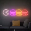 Hamburger-Neon-Sign-Hamburger-Levou-Sinal-De-Neon-Luz-De-Neon-Para-Quarto-Infantil-Placa-De Letreiro Hamburger Neon Sign Sinal De Neon