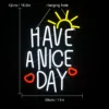 Have-a-Nice-Day-Neon-Lights-Letters-LED-Sign-Wall-Decor-Bar-Party-Casamento-Quarto-Casa-1 Letreiro Escrito "Have a Nice Day" (Tenha um bom dia), Neon Lights