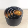 Hbce268a1e4474d35b759907c281b6632R Cúpula Reposição De Lustres Ou Abajur Tecido Preto e Interno Dourado