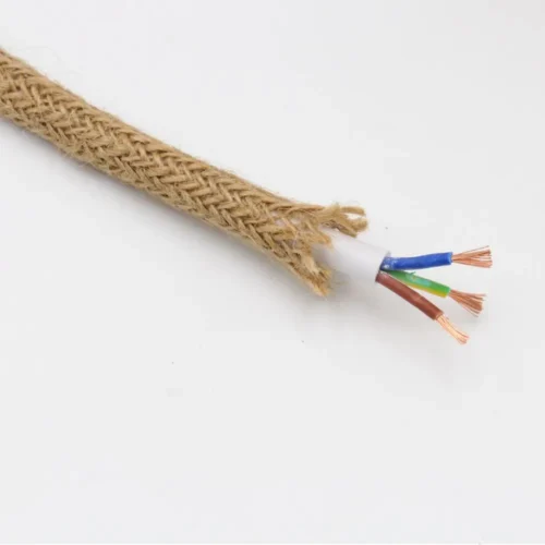 Juta-jaqueta-tran-ada-cabo-flex-vel-fio-el-trico-para-DIY-pingente-luz-corda-de Cabo Cânhamo Vintage Trançada Cabo Flexível, Fio Elétrico 250V