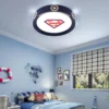 L-mpada-do-teto-LED-moderno-para-Quarto-das-Crian-as-Living-Jantar-Estudo-Corredor-Interior-2 Luminária Infantil Símbolo Super Homem e Capitão América Plafon Redondo De LED