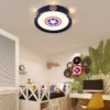 L-mpada-do-teto-LED-moderno-para-Quarto-das-Crian-as-Living-Jantar-Estudo-Corredor-Interior-3 Luminária Infantil Símbolo Super Homem e Capitão América Plafon Redondo De LED