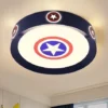 L-mpada-do-teto-LED-moderno-para-Quarto-das-Crian-as-Living-Jantar-Estudo-Corredor-Interior Luminária Infantil Símbolo Super Homem e Capitão América Plafon Redondo De LED