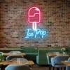 LED-Neon-Sign-Ice-Cream-Wall-Light-Decora-o-para-loja-Decora-o-de-festa-Presente Luminária Parede LED Neon Ice Cream