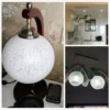 Lighting-Fixture-Fitting-White-Crack-Effect-Lampshade-Double-Opening-Cover-Round-Spherical-Glass-Shade-for-Table Bola De Vidro Redonda Leitosa Craquelado
