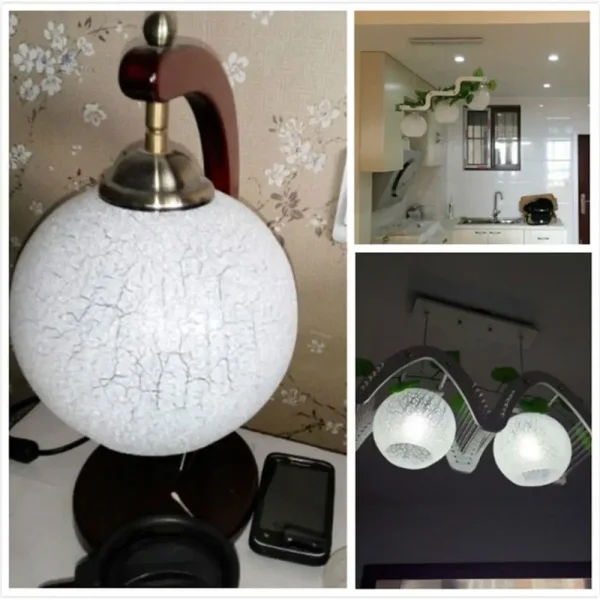 Lighting-Fixture-Fitting-White-Crack-Effect-Lampshade-Double-Opening-Cover-Round-Spherical-Glass-Shade-for-Table