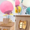 Luminária Infantil Pendente Balão Voador De Casa De Madeira Criativa