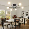 Lustre-led-ilumina-o-de-teto-casa-pendurado-posi-o-longa-l-mpada-da-cozinha-jantar Luminária Sobrepor Sputinik Lâmpada Aparente