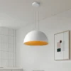 Lustre-moderno-estilo-Wabi-sabi-gr-o-de-madeira-minimalista-cabe-a-nica-LED-mesa-de-2 Pendente Moderno 1/2 Esfera Wabi-sabi