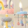 Lustres-de-cristal-arco-ris-para-quarto-infantil-velas-modernas-l-mpada-pingente-Princess-Makaron-decora-2 Luminária Lustres Infantil Colorido Arco-Íris