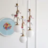 Luz-de-teto-LED-carrossel-para-crian-as-lustre-moderno-l-mpada-suspensa-para-sala-de Luminária Infantil Bola Branco Com Ponei