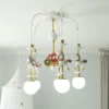 Luz-de-teto-LED-carrossel-para-crian-as-lustre-moderno-l-mpada-suspensa-para-sala-de-3 Luminária Infantil Bola Branco Com Ponei