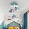 Luzes-LED-para-decora-o-de-sala-ilumina-o-interior-do-candelabro-l-mpadas-de-teto-2 Luminária Infantil Formato Casinha Luz de LED