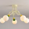 Luminária Sobrepor Despojada Com Bolas Brancas Para Quarto de Bebês ou Infantil