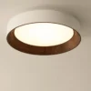 Minimalist-LED-Ceiling-Lamp-Wood-Grain-Chandelier-Living-Room-Bedroom-Hotel-Modern-Atmosphere-Nordic-Creative-Home Luminária Sobrepor Moderna Redonda Difusor Acrílico e Luz de LED