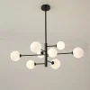 Modern-Glass-Brass-Chandelier-Fixtures-Nordic-Pendant-Lights-Quarto-Restaurante-Caf-L-mpada-de-suspens-o Luminária Sobrepor Moderna Bola De Vidro Iluminação Geral e Forte