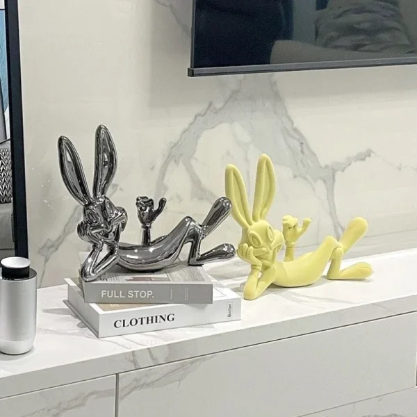 Modern-Minimalist-Cartoon-Bugs-Bunny-Resina-Ornamentos-Artesanato-Varanda-Sala-Gabinete-de-TV-Quarto-Desktop-Home-1