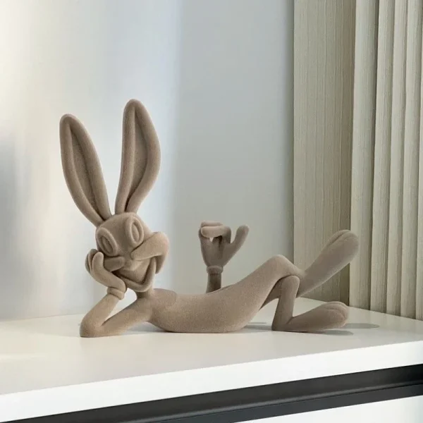 Modern-Minimalist-Cartoon-Bugs-Bunny-Resina-Ornamentos-Artesanato-Varanda-Sala-Gabinete-de-TV-Quarto-Desktop-Home-2