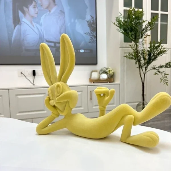 Modern-Minimalist-Cartoon-Bugs-Bunny-Resina-Ornamentos-Artesanato-Varanda-Sala-Gabinete-de-TV-Quarto-Desktop-Home