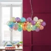 Moonriver-Ilumina-o-Moderno-Criativo-Cor-Pendurado-L-mpadas-para-Teto-Bola-de-Vidro-Lustre-Luz-1 Luminária Infantil Balão Colorido De Vidro