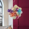 Moonriver-Ilumina-o-Moderno-Criativo-Cor-Pendurado-L-mpadas-para-Teto-Bola-de-Vidro-Lustre-Luz Luminária Infantil Balão Colorido De Vidro
