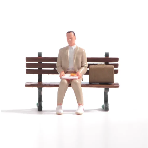 Mr-Forrest-Gump-Figura-Miniatura-Adere-os-de-Modelo-Fotografia-Criativa-Cole-o-Display-Decora-o Mini Escultura Cultura Pop Filme Mr.Forrest Gump